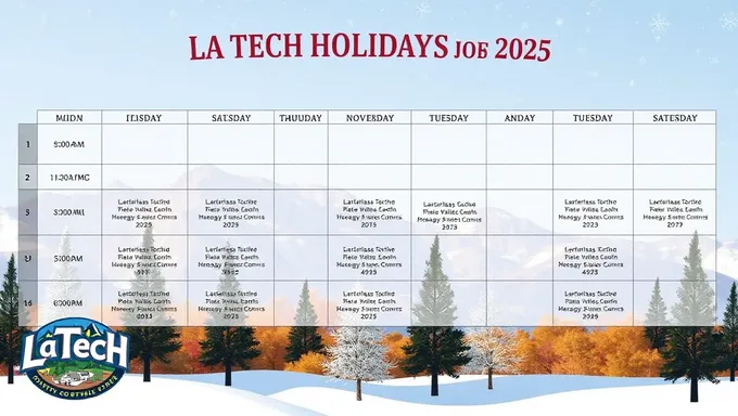 Fechas importantes en el calendario de vacaciones de La Tech 2025