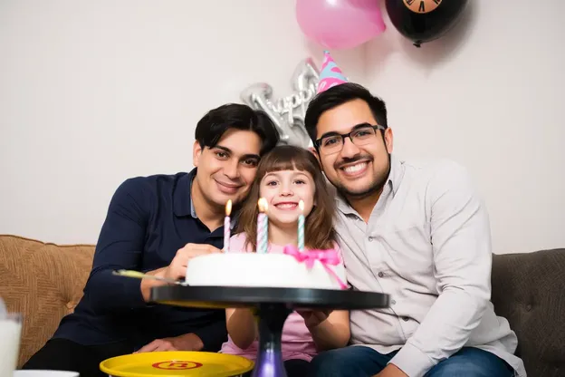 Feliz cumpleaños, imagen de la familia hermosa unión