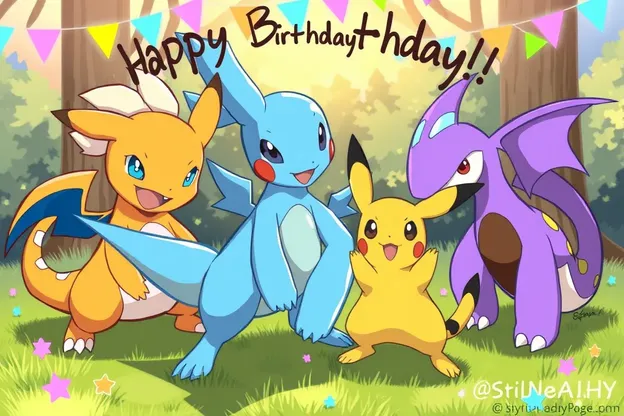 Feliz cumpleaños a Pokémon, imágenes de diversión