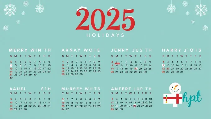 Feriados en el Calendario 2025: Feriados Federales y Nacionales