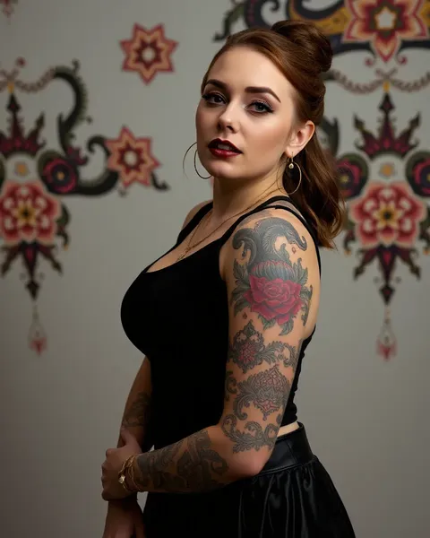 Figura de dama desnuda tatuada