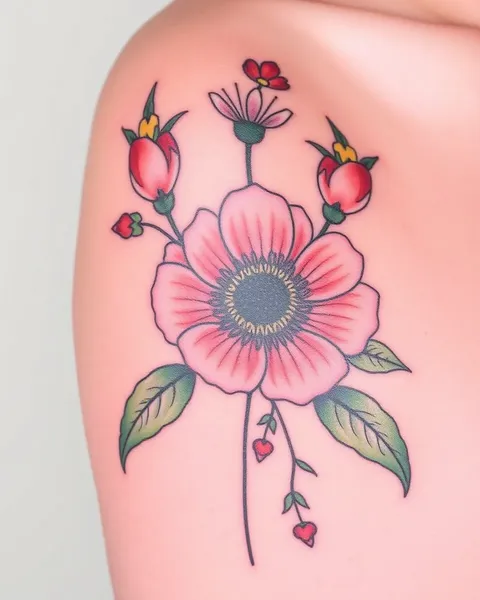 Flores de nacimiento tatuadas en diciembre: un símbolo de amor