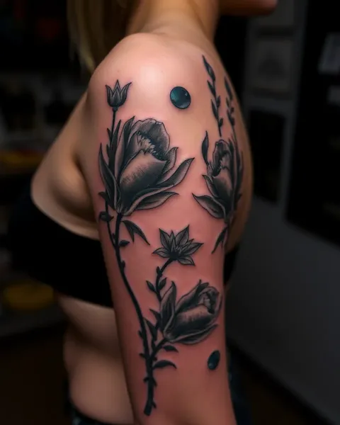 Flores negras de tatuaje: arte corporal único y hermoso