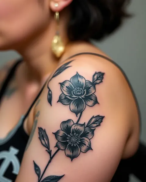 Flores negras de tatuaje: decoración corporal única y atractiva