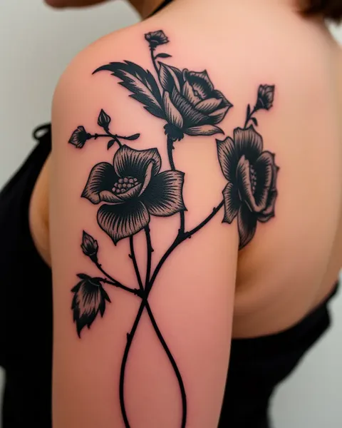 Flores negras de tatuaje: ideas únicas y atractivas de tatuaje