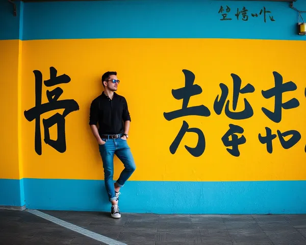 Foto PNG de hombre relajado contra la pared