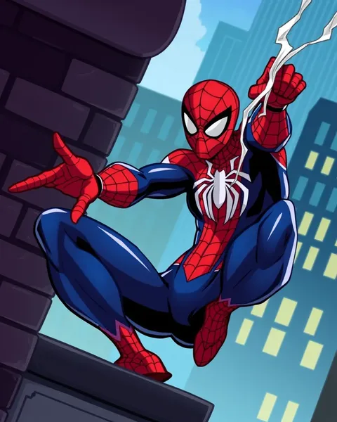 Foto de caricatura de Spider-Man desata diversión con lanzamiento de telarañas