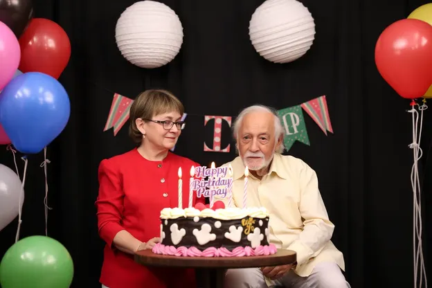 Foto de cumpleaños de papá feliz llena de sonrisas