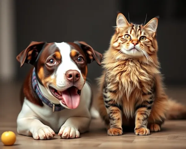 Foto de gato y perro: escapada alegre