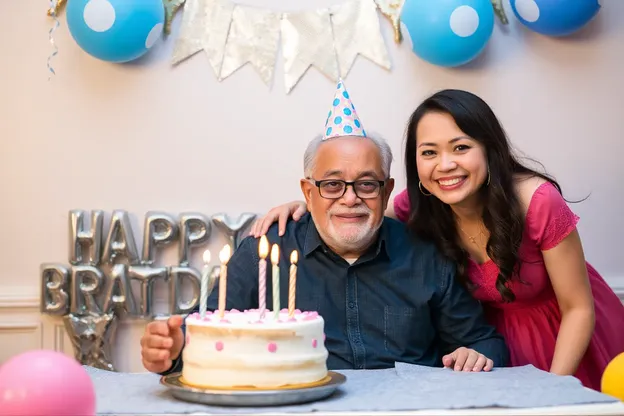 Fotografía de cumpleaños feliz para papá, celebración de la vida