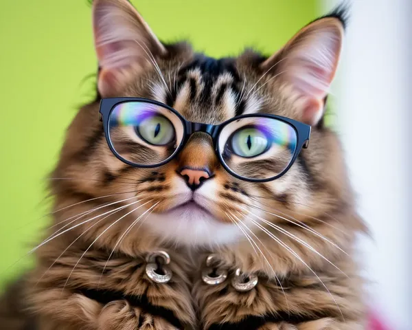 Fotografía de un Gato con Gafas Ahora