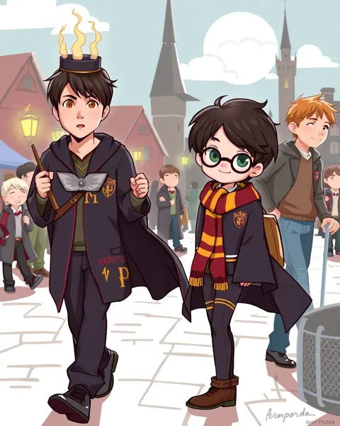 Fotografías de dibujos animados de Harry Potter para entusiastas mágicos