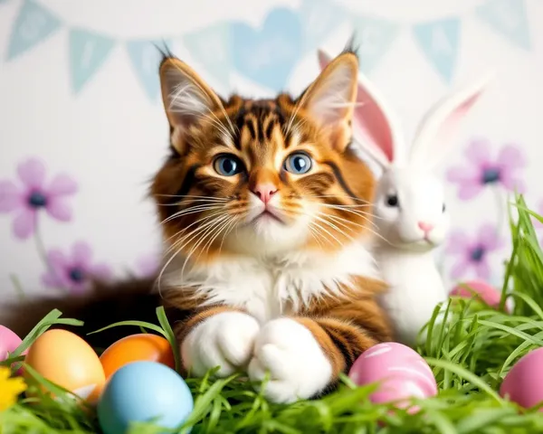 Fotos de Gatos de Pascua en Composiciones Hermosas