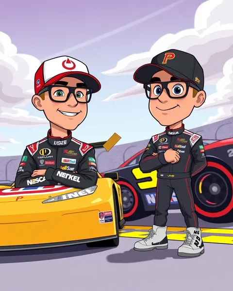 Fotos de NASCAR de 2024 en cartoon, con acción de carreras