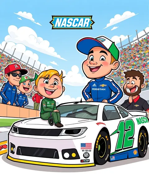 Fotos de caricatura de NASCAR 2024 para entusiastas de carreras