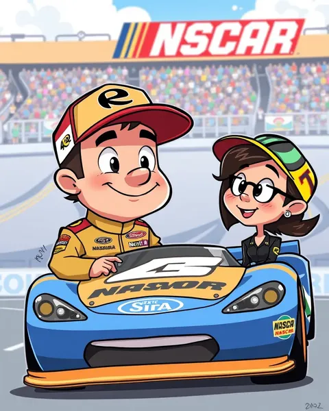 Fotos de carreras de NASCAR de 2024 en formato de dibujos animados