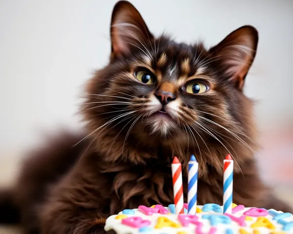 Fotos de cumpleaños de gato divertido llenan de alegría y felicidad siempre