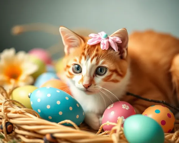 Fotos de gatos de Pascua que presentan gatos adorables