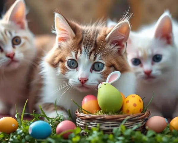 Fotos de gatos de Pascua: gatos adorables en fotos coloridas de Pascua