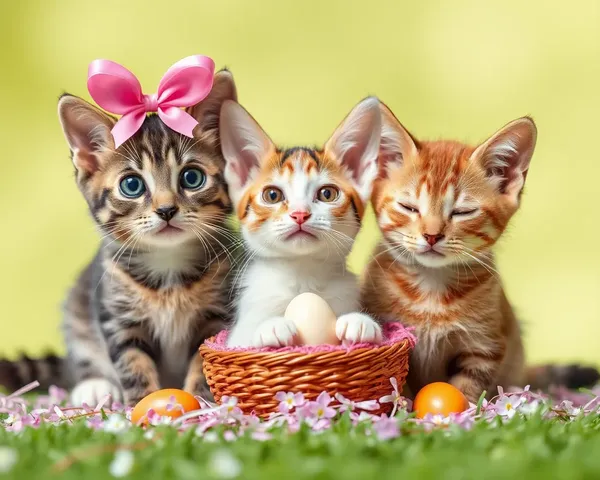 Fotos de gatos de Pascua: gatos de Pascua posan para sesión de fotos