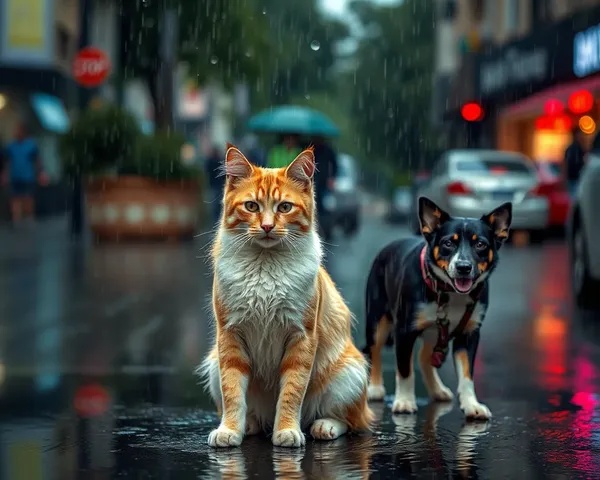 Fotos de gatos y perros lloviendo: Lluvia intensa y vientos fuertes