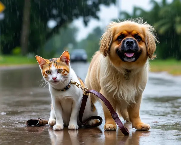 Fotos de gatos y perros lloviendo: capturando la furia de la tormenta