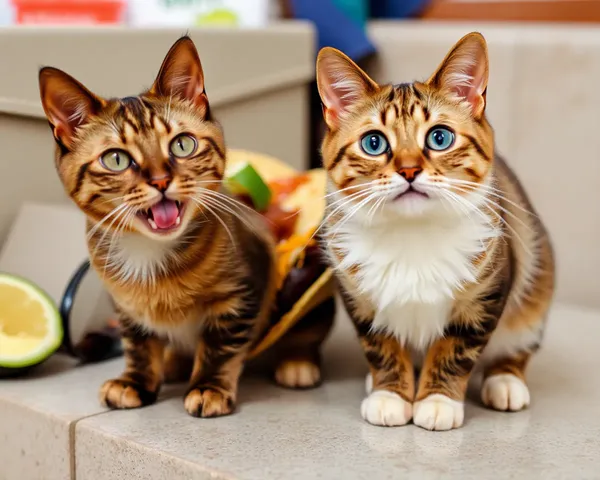 Fotos de taco gato: coma de comida felina