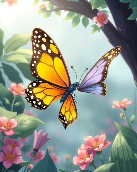 Galería de Ilustraciones de Mariposas en Estilo de Cartones