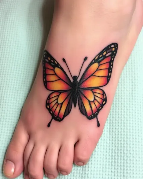 Galería de Tatuajes de Mariposa en Pie: Ilustraciones Intricadas