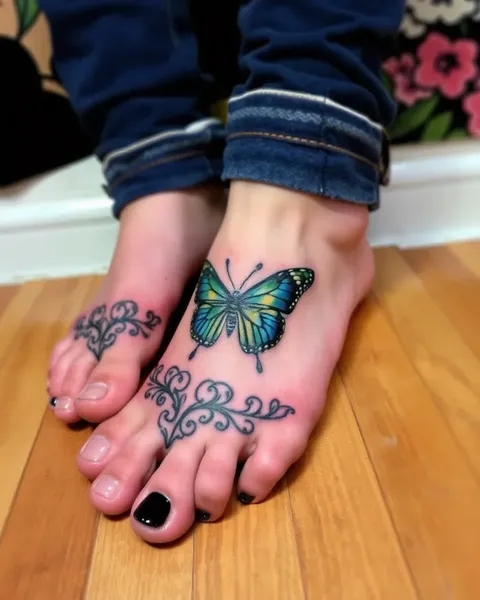 Galería de Tatuajes de Mariposa en el Pie: Decoración Corporal Única