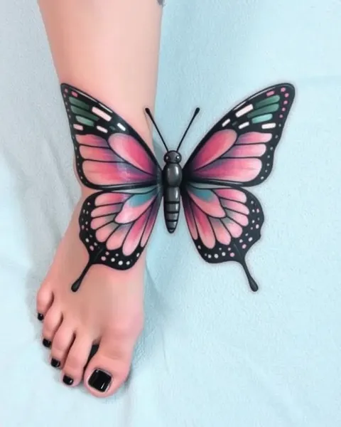 Galería de Tatuajes de Pies de Mariposa: Arte Único