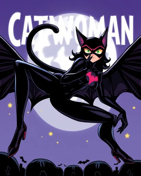 Galería de imágenes de dibujos animados de Catwoman, mostrando habilidades juguetonas