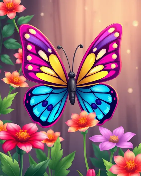 Galería de imágenes de mariposas hermosas de dibujos animados