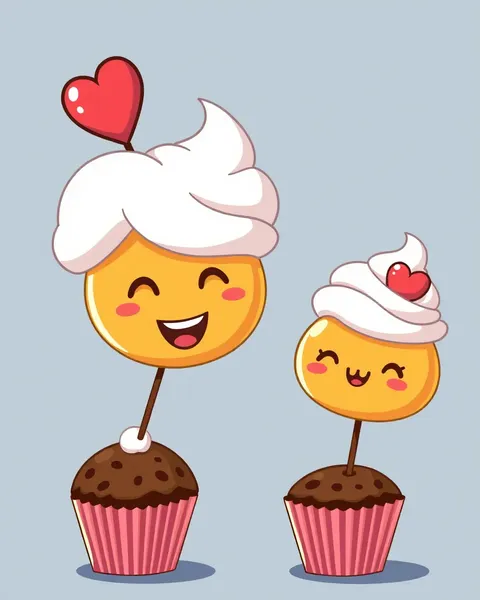 Galería de imágenes de muffins de cartoon: personajes de muffins adorables en imágenes