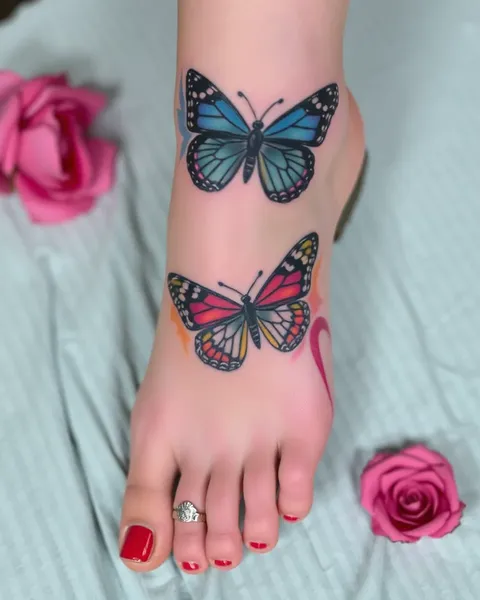 Galería de tatuajes de mariposa en el pie: arte corporal hermoso