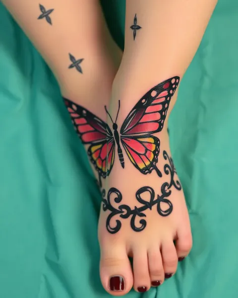 Galería de tatuajes de mariposa en el pie: diseños exquisitos