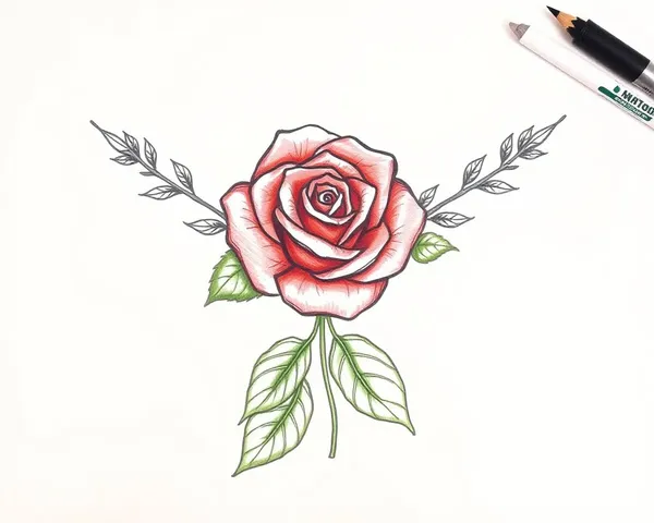 Galón de Rosa Único PNG Diseño de Arte de Tatuaje