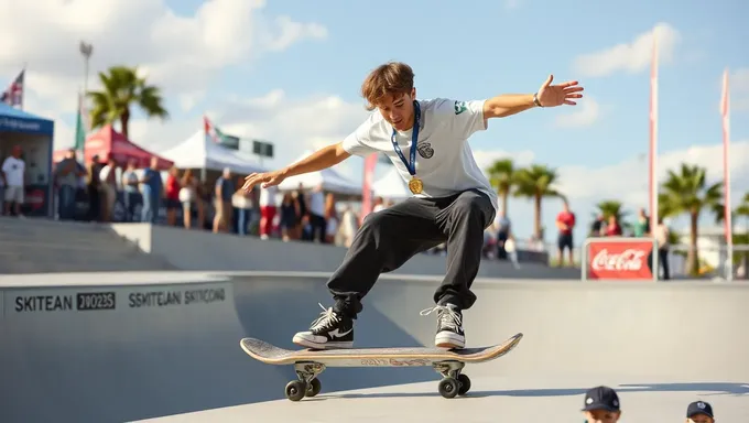 Ganador de la medalla de oro en patinaje de tabla 2025