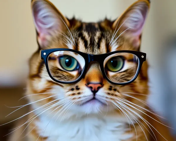 Gato se pone gafas en imágenes divertidas