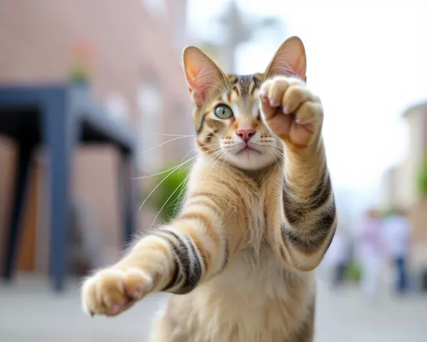 Gato tomando una foto: patas y cámaras unidas