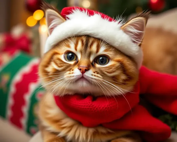 Gatos de Navidad en disfraces y sombreros de Santa imágenes