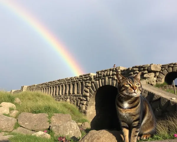 Gatos en Puente Arcoíris en Imágenes Vividas