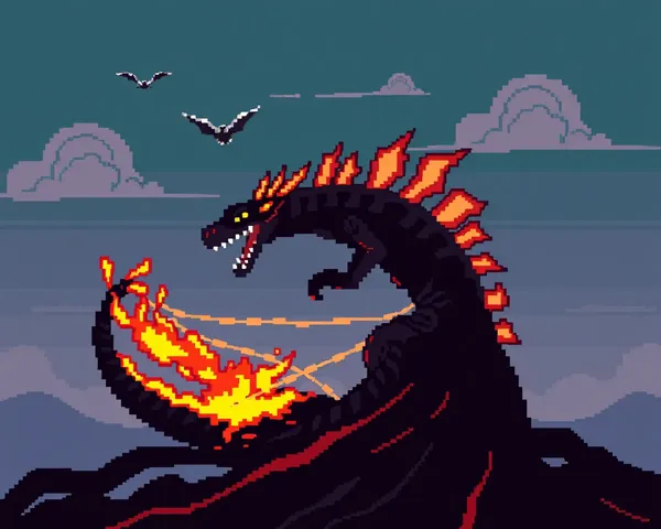 Godzila 8 Bit PNG: Encontrada de nuevo la imagen