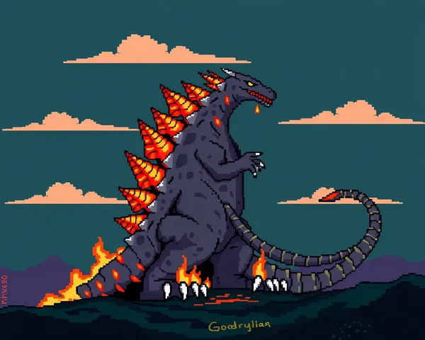 Godzilla 8 Bit PNG Archivos detectados de nuevo