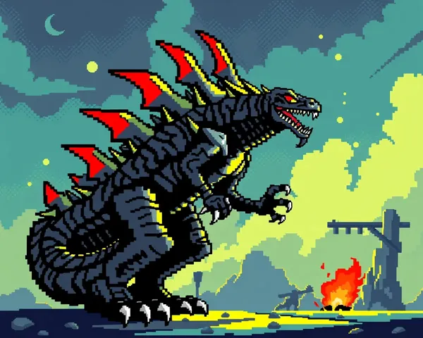 Godzilla 8 bits en formato de imagen PNG identificado