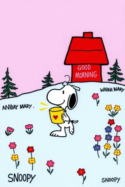 Good Morning Snoopy Pictures: Snoopy's Morning Picture Gallery - Imágenes de buenos días Snoopy: Galería de imágenes de Snoopy por la mañana