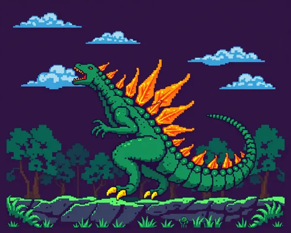 Goodzilla 8 Bit PNG Archivos Encontrados de Nuevo