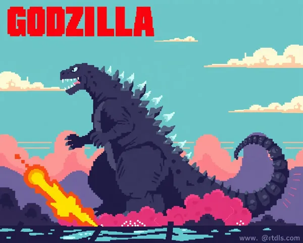 Gráfica de 8 bits de Godzilla Cargada en PNG