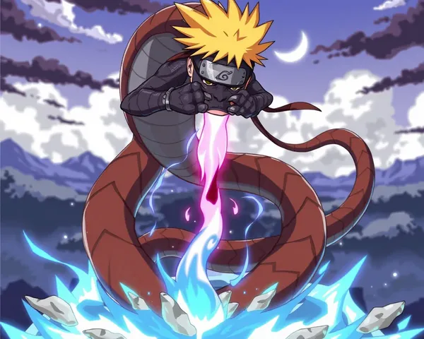 Gráfico de llamado de serpiente Naruto PNG encontrado en línea