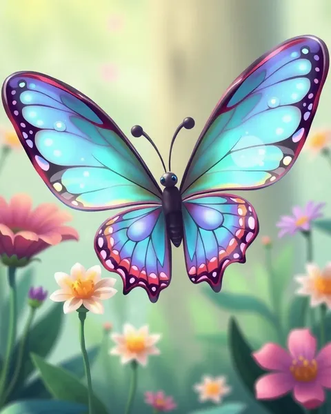 Guía tutorial de ilustración en estilo de imágenes de mariposas